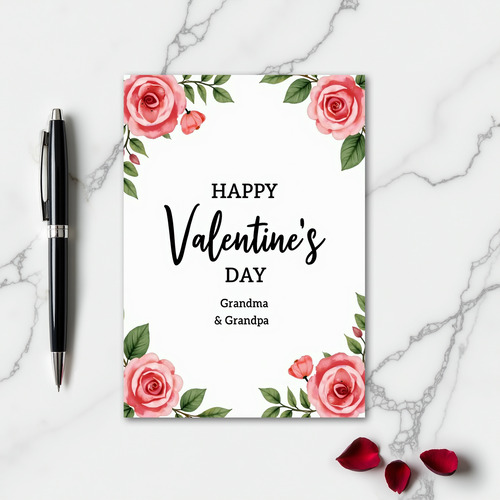 Happy Valentines Day Grandparents Card