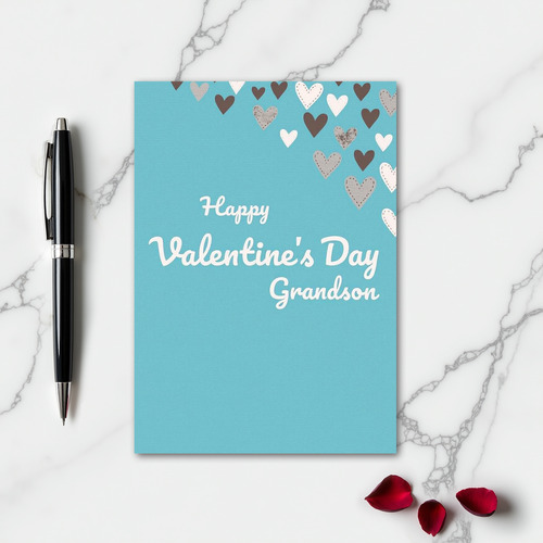 Happy Valentines Day Grandson Card