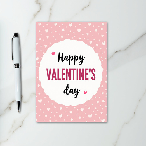 Happy Valentines Day Heart Pattern Card