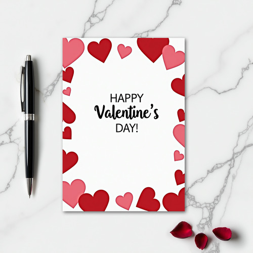 Happy Valentines Day Heart Themed Card