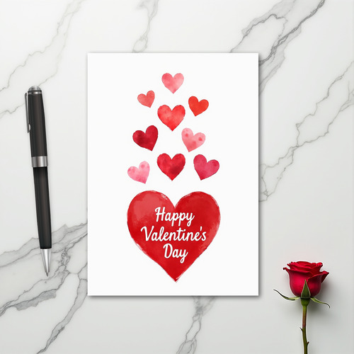 Happy Valentines Day Hearts Card