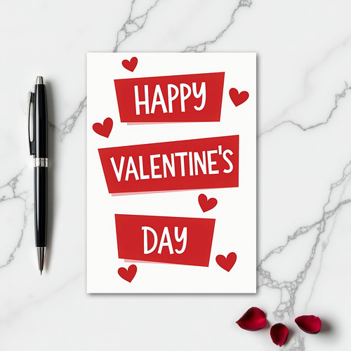 Happy Valentines Day Hearts Layered Card