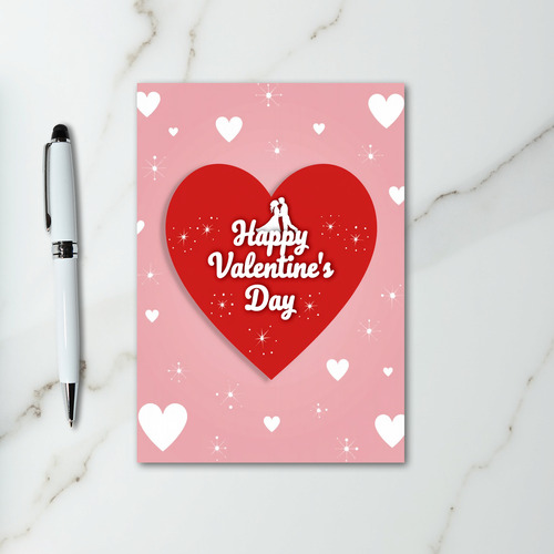 Happy Valentines Day Hearts Pattern Card