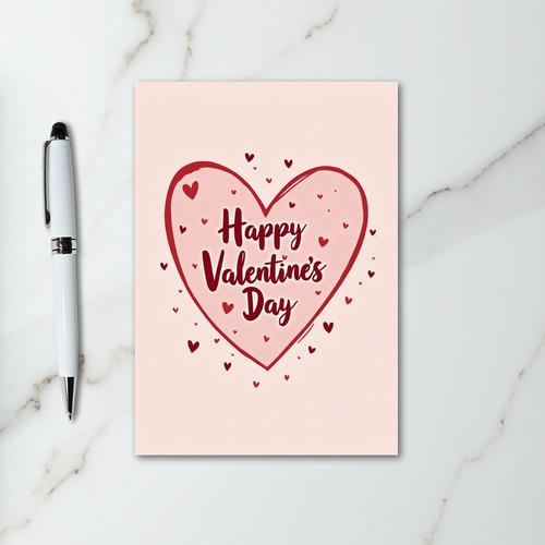 Happy Valentines Day Matte Hearts Card