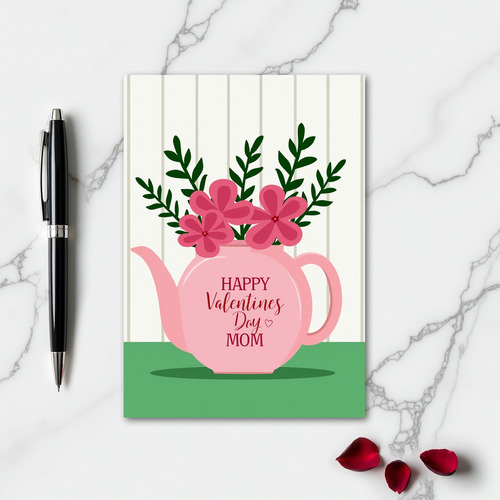 Happy Valentines Day Mom Flower Card