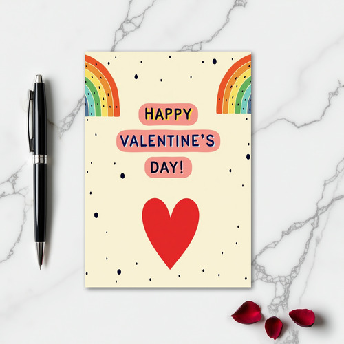 Happy Valentines Day Rainbow Card