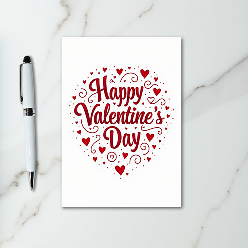 Happy Valentines Day Red Foil Heart Card
