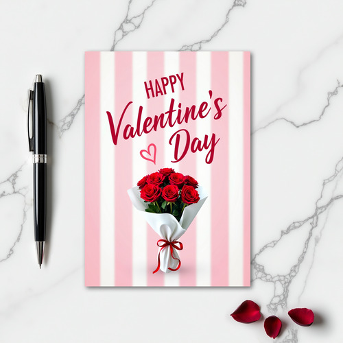 Happy Valentines Day Red Rose Card
