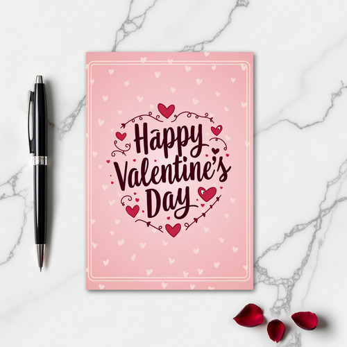 Happy Valentines Day Smooth Hearts Card