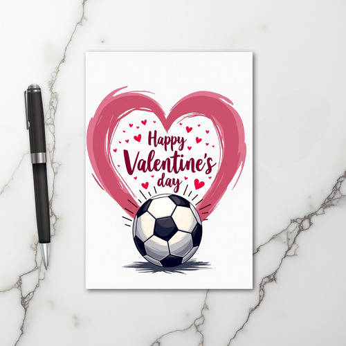 Happy Valentines Day Soccer Card