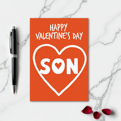 Happy Valentines Day Son Heart Card