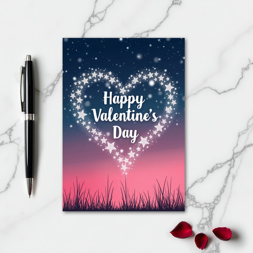Happy Valentines Day Star Heart Card