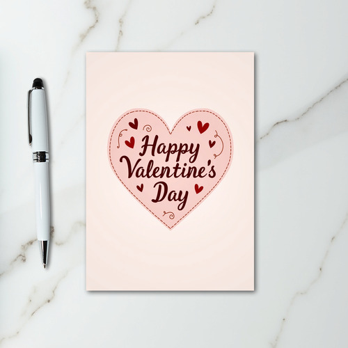 Happy Valentines Day Stitched Card