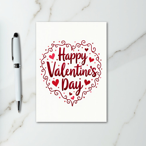 Happy Valentines Day Swirl Heart Card