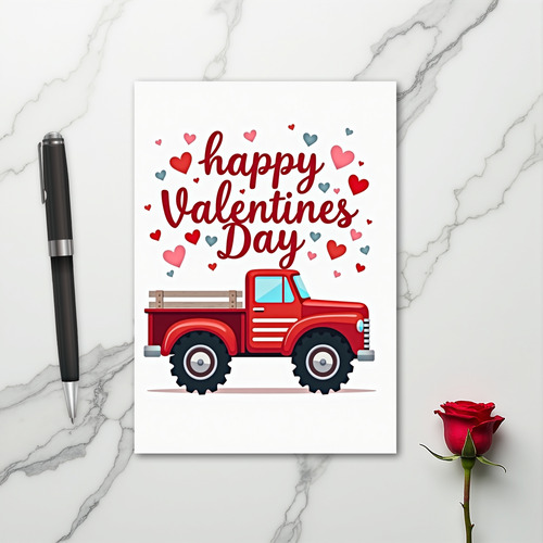 Happy Valentines Day Truck Card