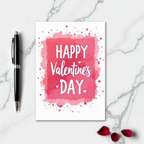 Happy Valentines Day Watercolor Card