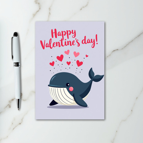 Happy Valentines Day Whale Card