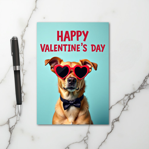 Happy Valentines Dog Card