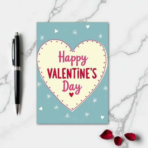 Happy Valentines Dotted Heart Card