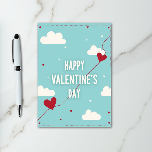 Happy Valentines Dotted Heart Matte Card