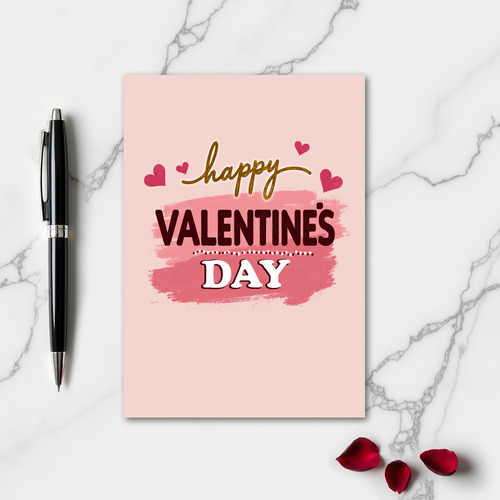 Happy Valentines Glitter Hearts Card