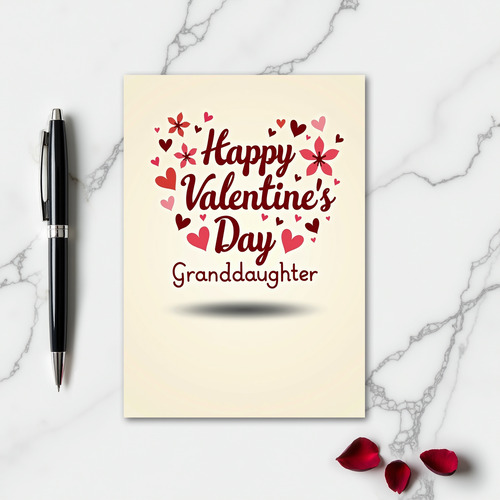 Happy Valentines Granddaughter Card