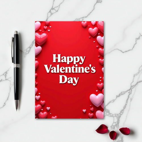 Happy Valentines Heart Pattern Card