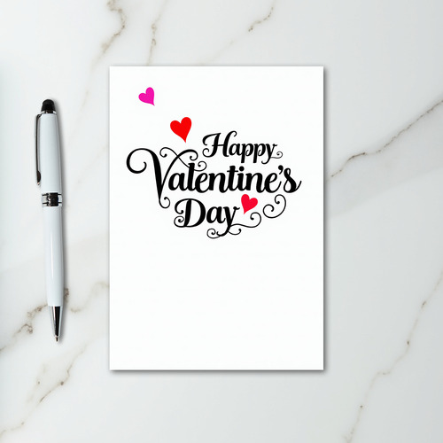 Happy Valentines Hearts Script Card