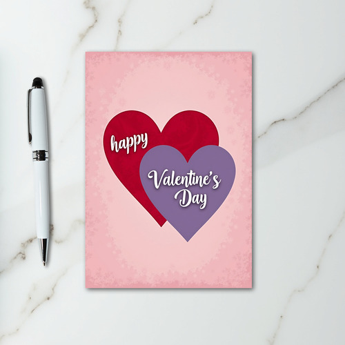 Happy Valentines Hearts Textured Card