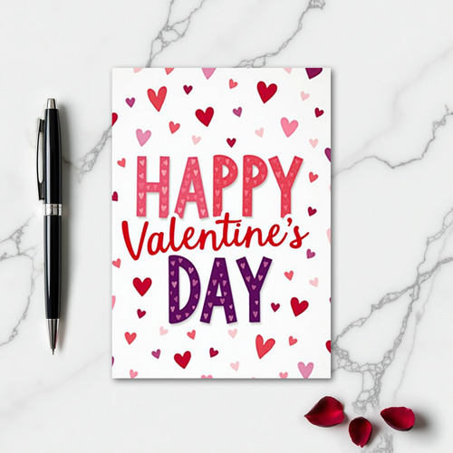 Happy Valentines Layered Hearts Card