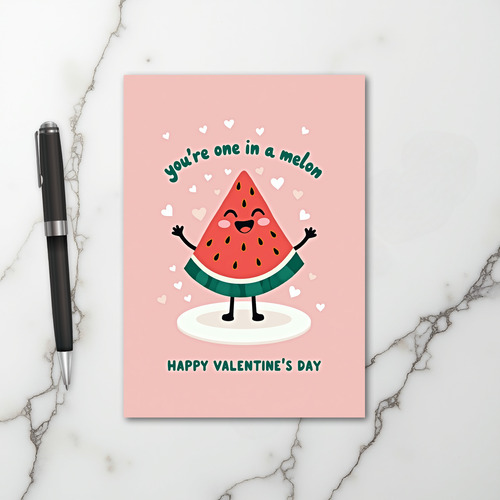 Happy Valentines One In A Melon Card
