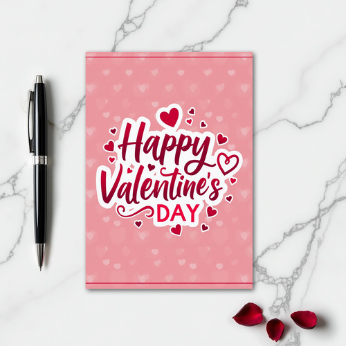 Happy Valentines Outlined Heart Card