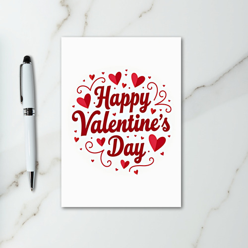 Happy Valentines Paper Hearts Card