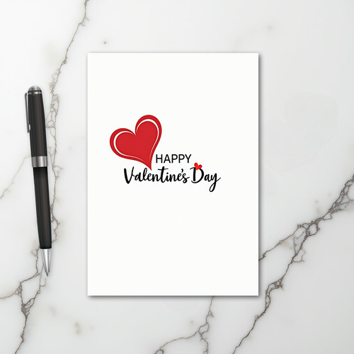 Happy Valentines Red Heart Card