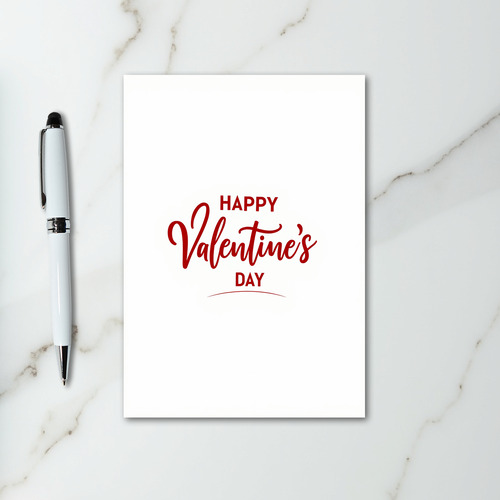 Happy Valentines Red Matte Card