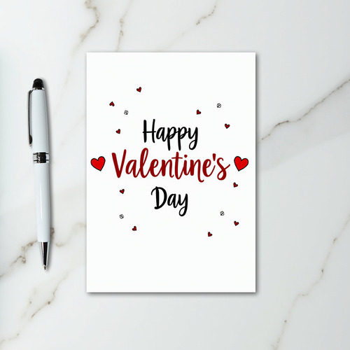 Happy Valentines Scattered Hearts Card