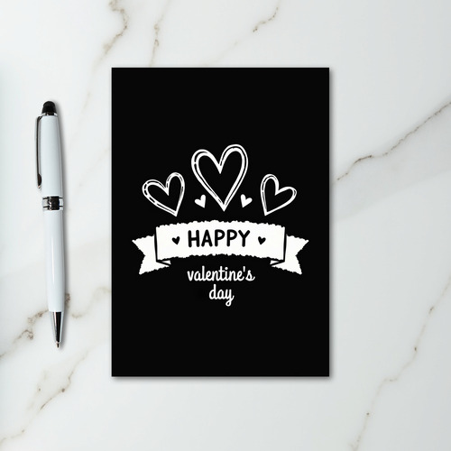 Happy Valentines Sketch Hearts Card