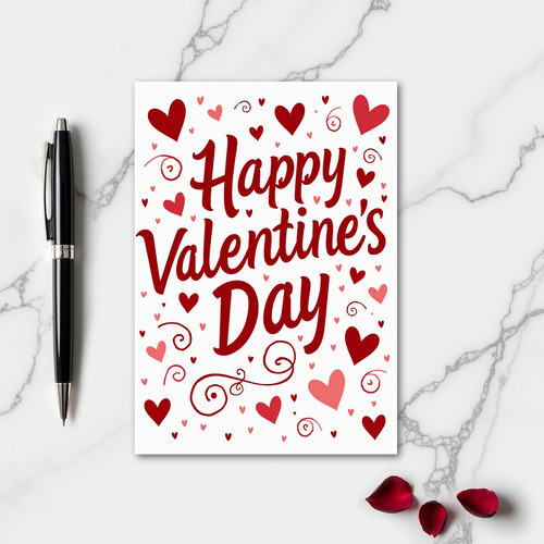 Happy Valentines Smooth Hearts Card
