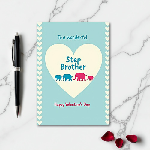 Happy Valentines Step Brother Card