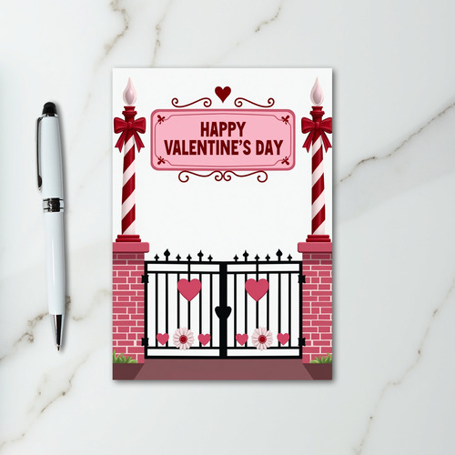 Happy Valentines Striped Gate Card