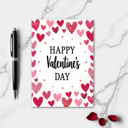 Happy Valentines Textured Heart Card