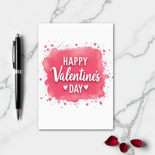 Happy Valentines Watercolor Splash Card