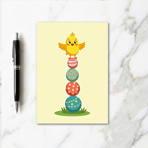 Happy Yellow Bird Tower Card