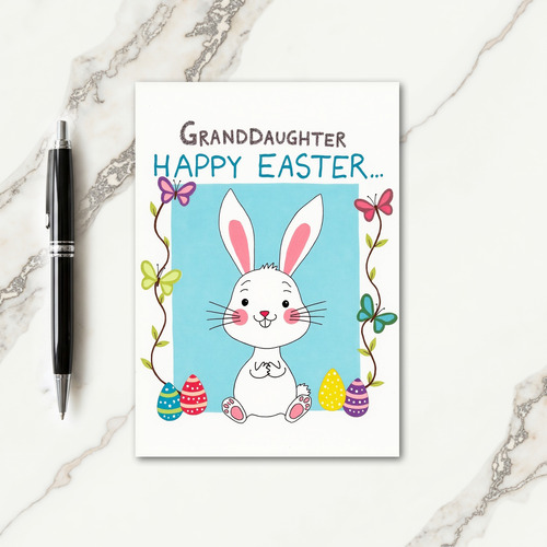 Hare And Butterfly Holiday Card