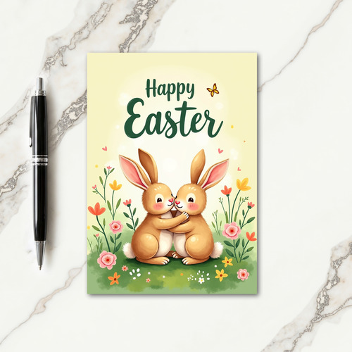 Hare Hug Springtime Season Card