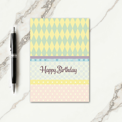 Harlequin Birthday Card