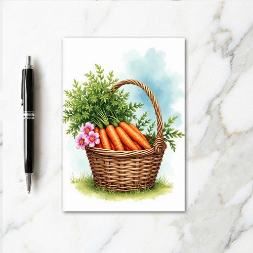 Harvest Basket Watercolor Card