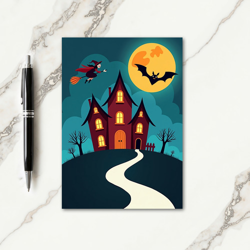 Haunted Hilltop Mansion Card