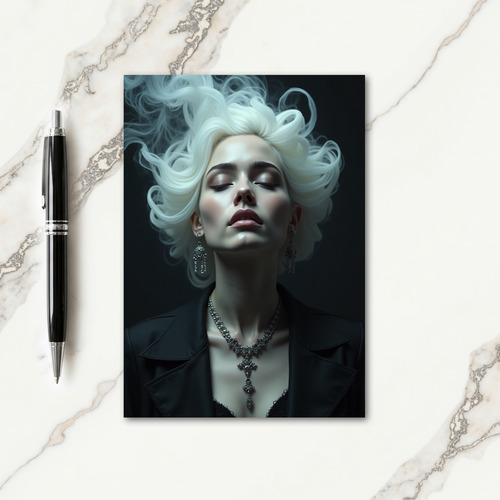 Haunting White Hair Beauty Card thumbnail