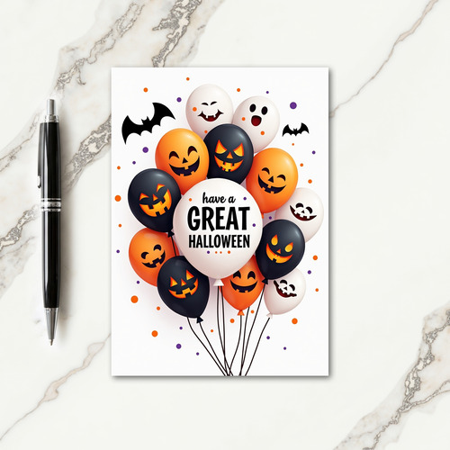 Have A Great Halloween Balloon Card